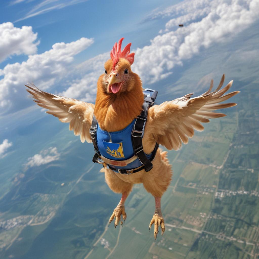 sky diving chicken