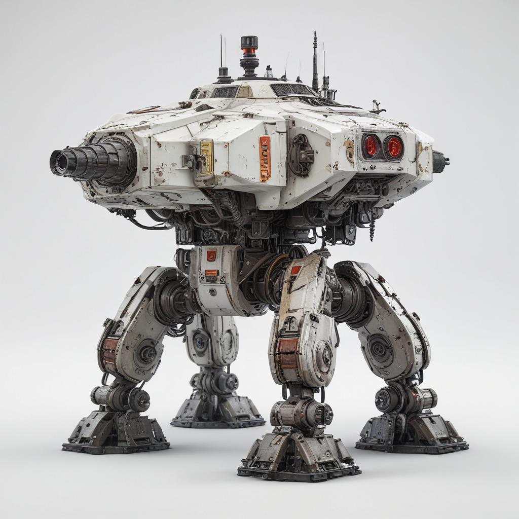 one, ARMD Platform style, Robotch, Soviet, Sci-Fi, on a white background