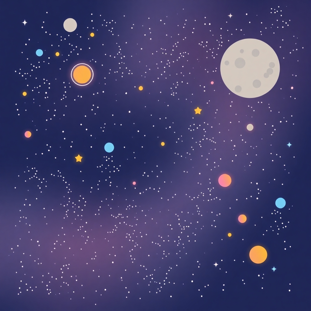 a simplistic cartoon galaxy