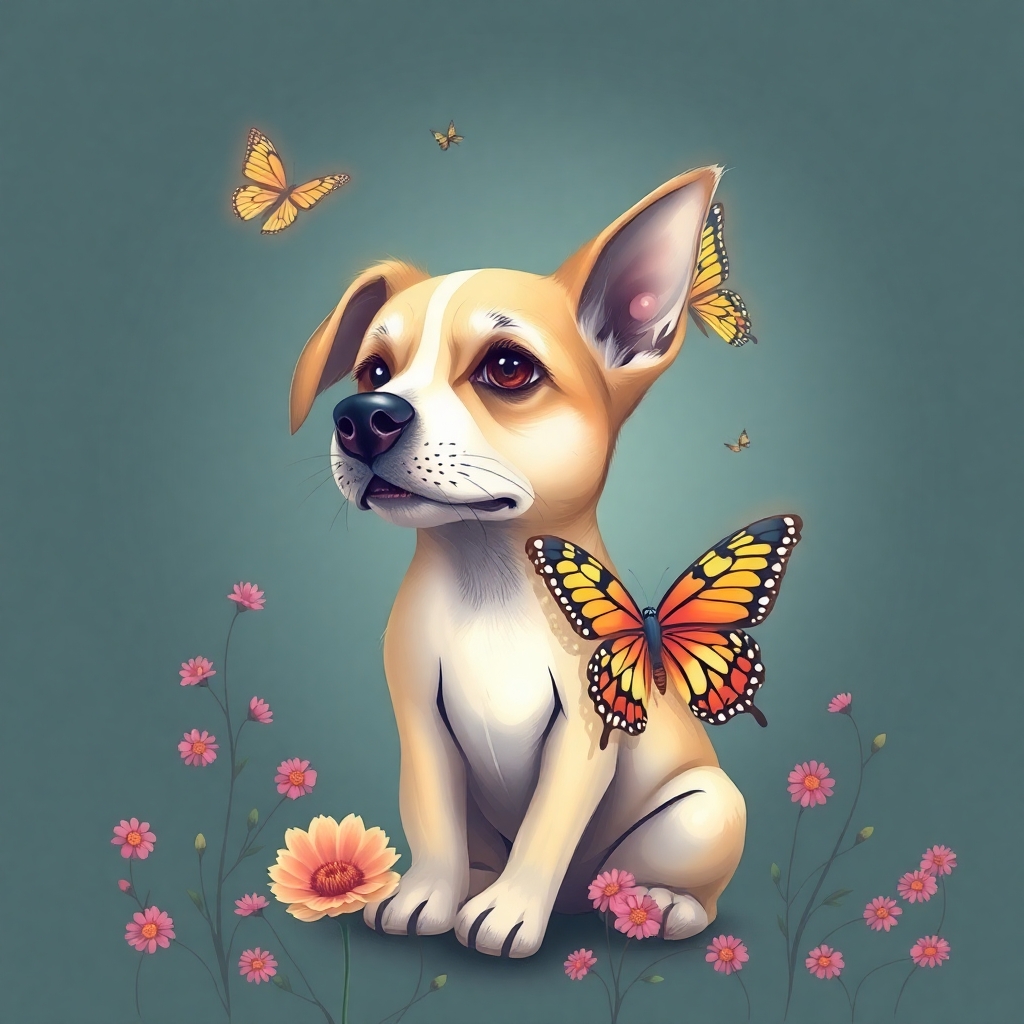 Dog and Butterfly