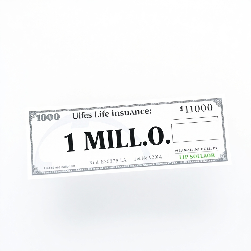 Life insurance check for 1 million dollars (In American)