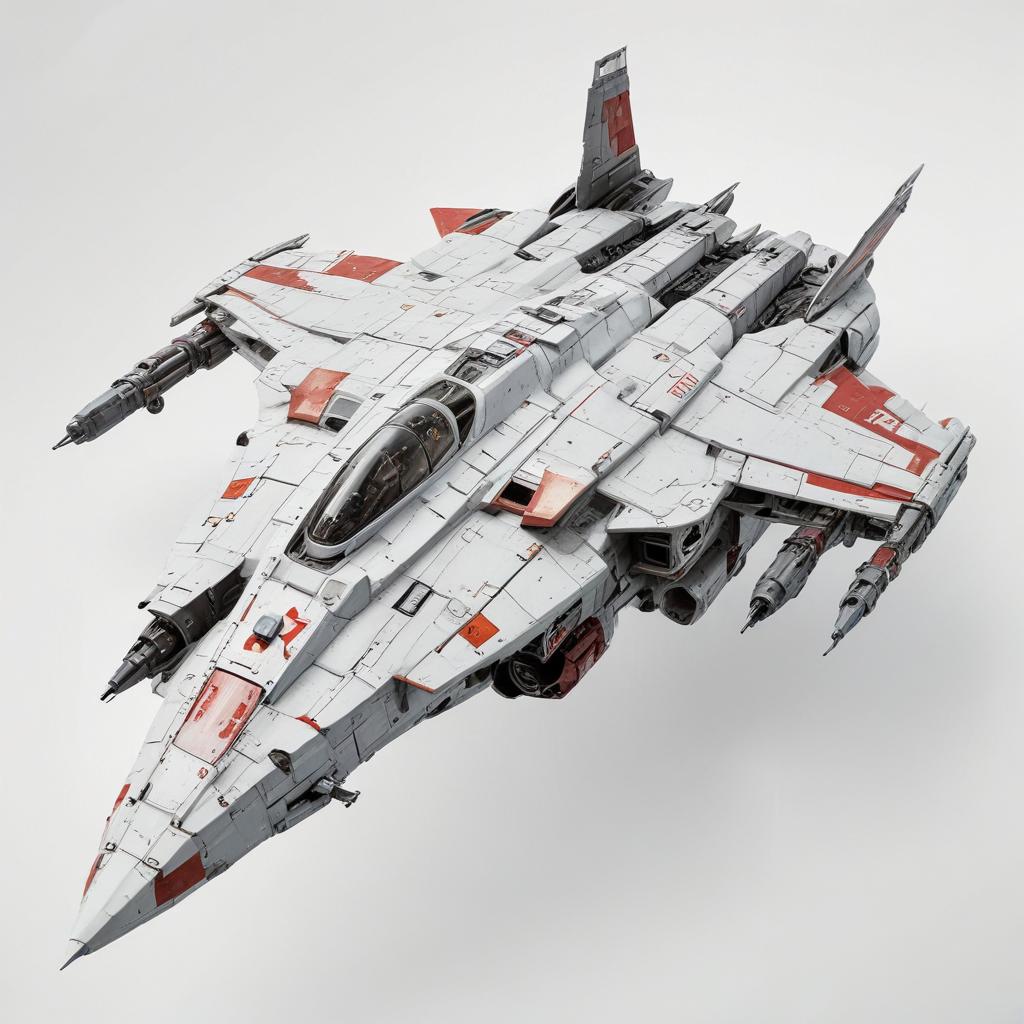one, ARMD Platform style, Robotech, Macross Style, Soviet, Sci-Fi, space aircraft carrier, on a white background