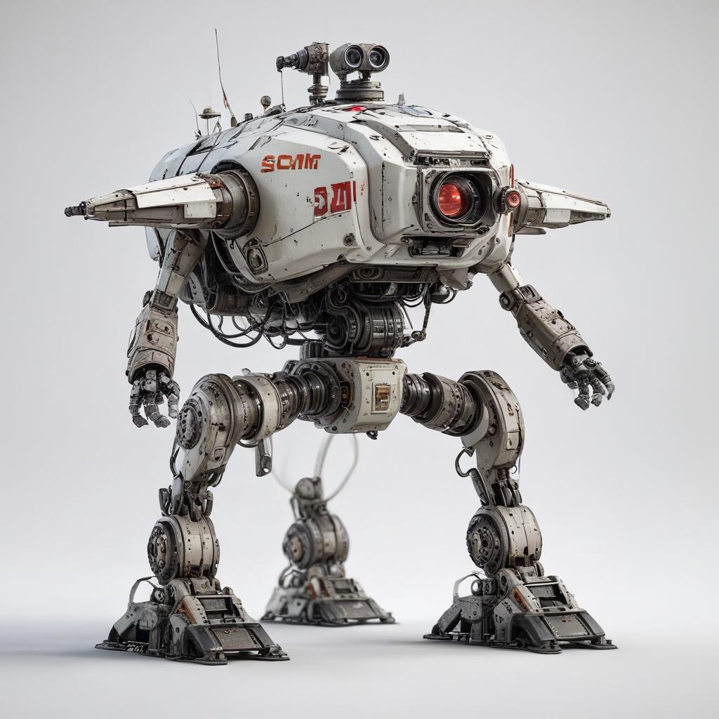 one, ARMD Platform style, Robotch, Soviet, Sci-Fi, on a white background