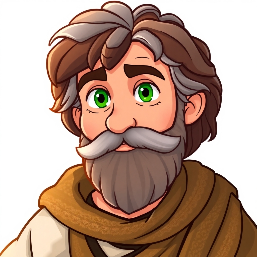 <img alt="a cartoon drawn young looking grandfather with brown and gray hair and green eyes at age 58 wearing Ancient Greece clothes from 815 BC. This is for a children's book so make him cute, and likeable for the reader to look at.  no facial hair." src="https://imagiyo.com/generation/images/thumbnails/8qGQcfCOCwkFuVP_1746159465.webp" />