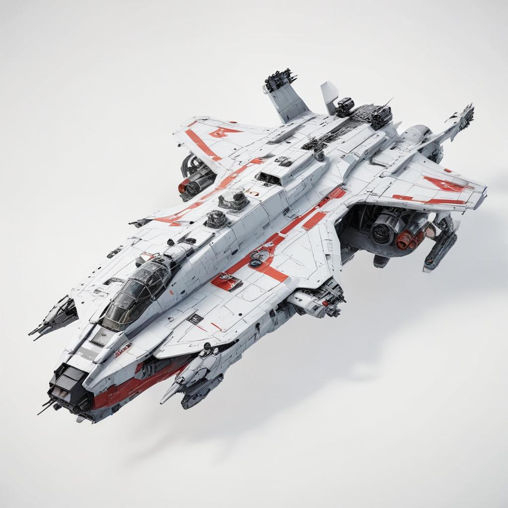 one, ARMD Platform style, Robotch, Soviet, Sci-Fi, Space aircraft carrier, on a white background