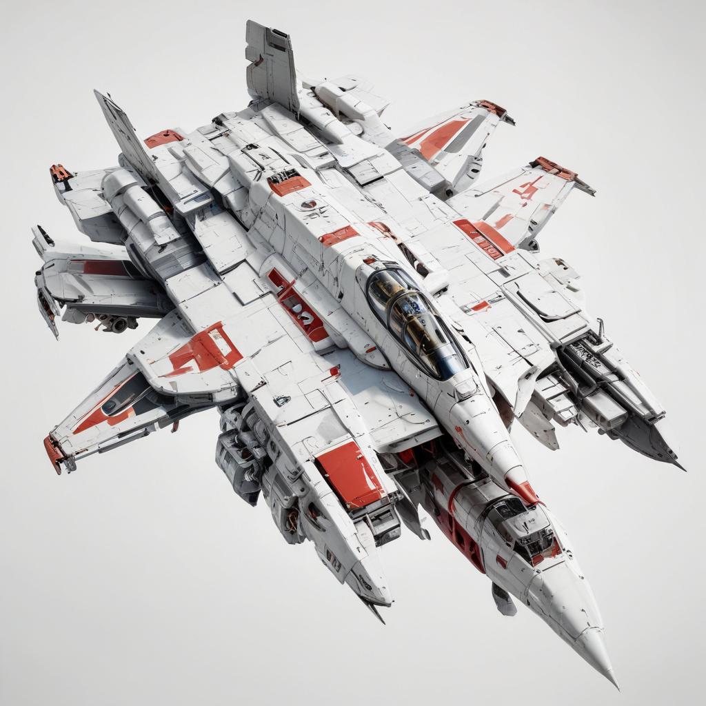 one, ARMD Platform style, Robotech, Macross, Soviet, Sci-Fi, space aircraft carrier, on a white background