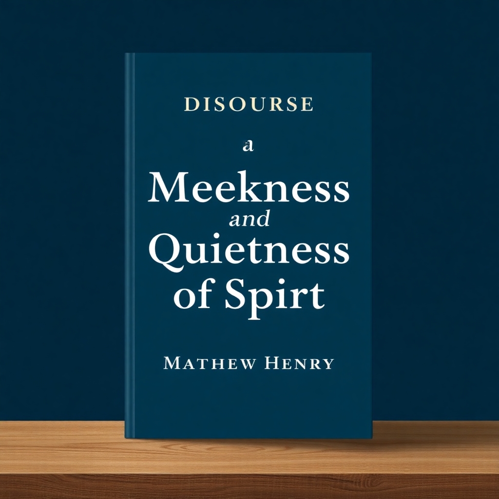 can you design a book cover for me? The book is "A Discourse on Meekness and Quietness of Spirit" by Matthew Henry. The version I am doing is going to be a rewrite of the book in contemporary english. I would like the cover to really illustrate the concept of humility and quietness and Christian meekness.