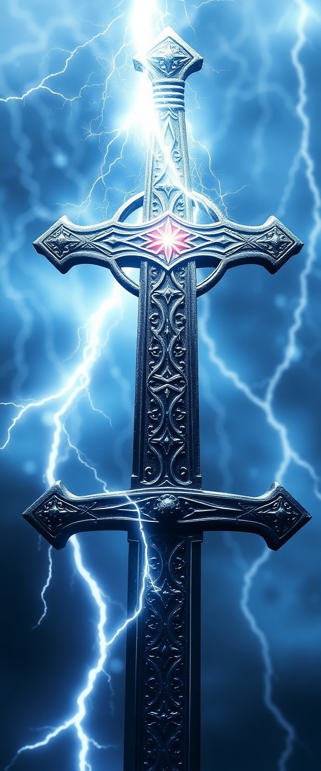 intricate roman sword cross