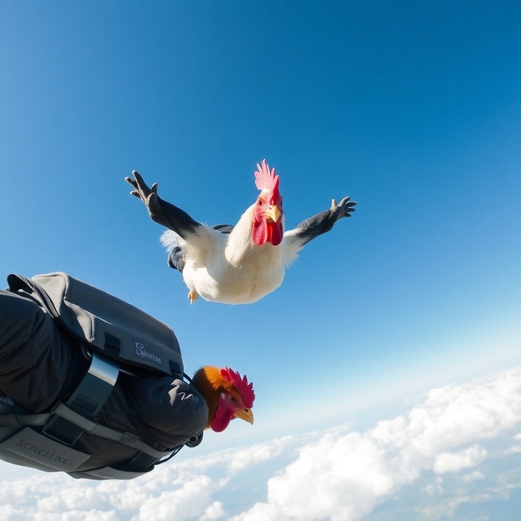 sky diving chicken