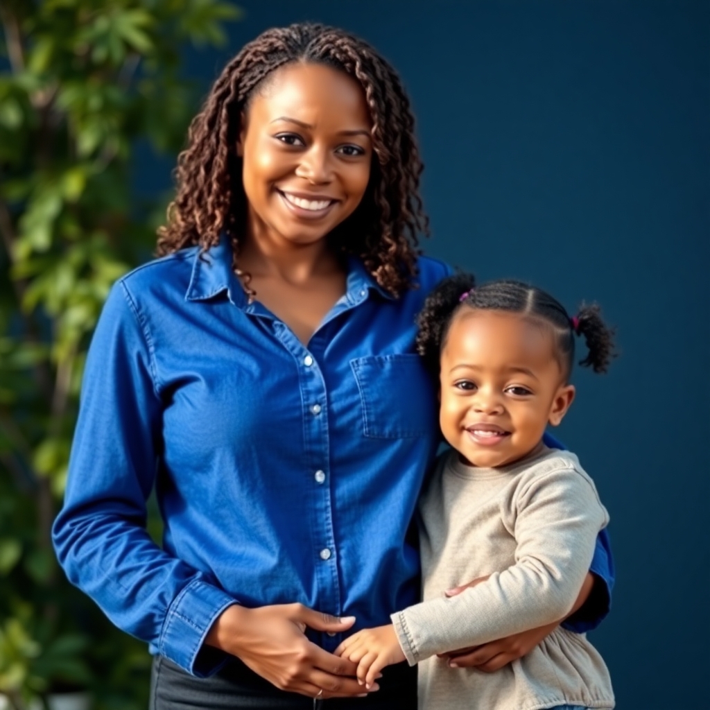 A single mom holding her child’s hand