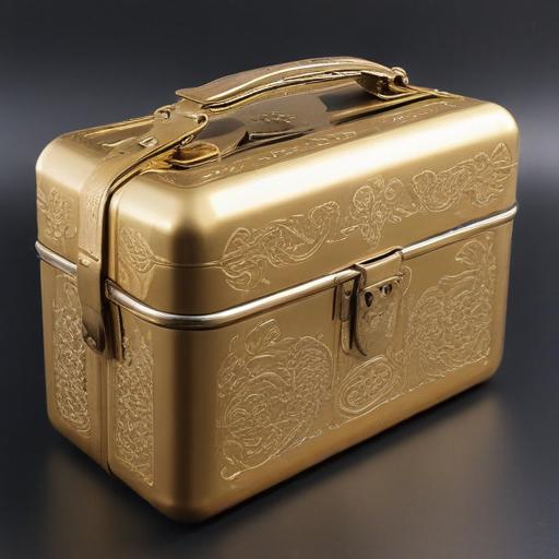 VINTAGE GOLDEN ENGRAVED LUNCHBOX