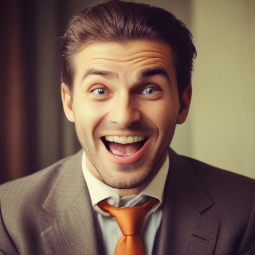 vintage style happy sneering rich man looking at the viewer