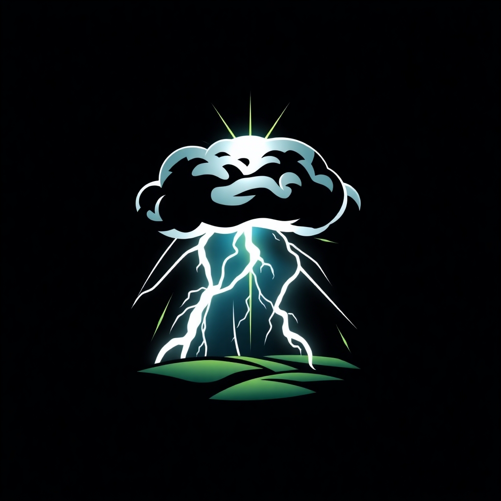 A Logo featuring a Storm and a Ray of light