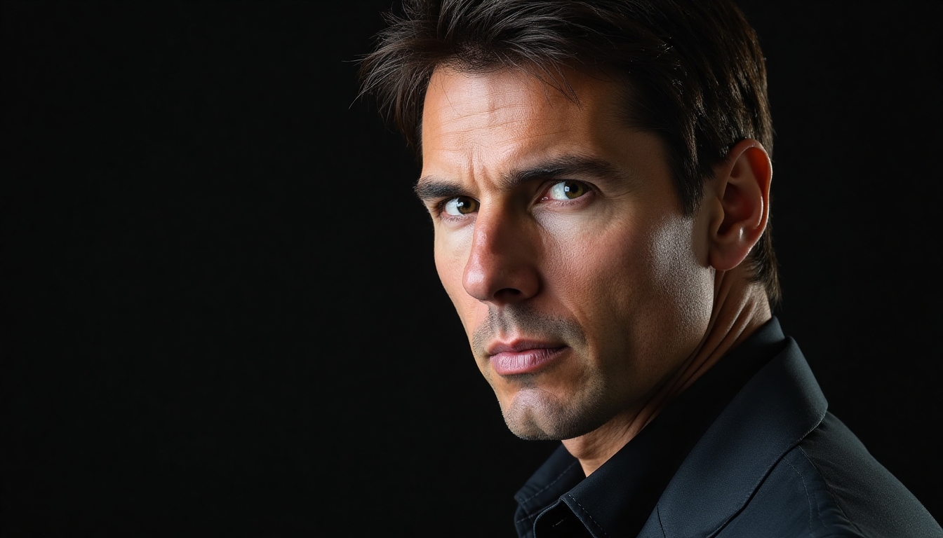 Tom cruise from the mission impossible movies he is a famous actor close up headshot