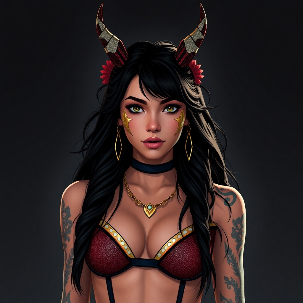 Create a character that looks and is inspired by Amber Midthunder’s Naru from the film Prey