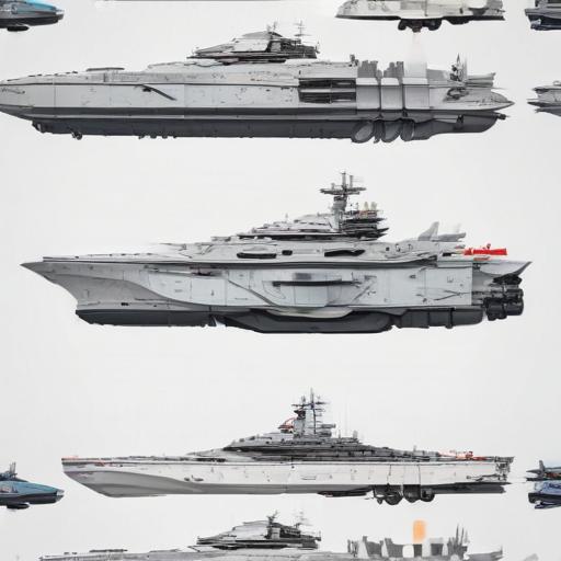 Soviet, Sci-Fi, Space aircraft carrier, battleship gun turrets, on a white background