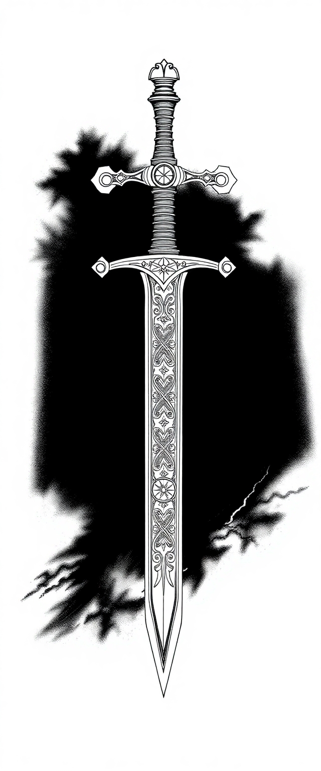 intricate roman sword cross