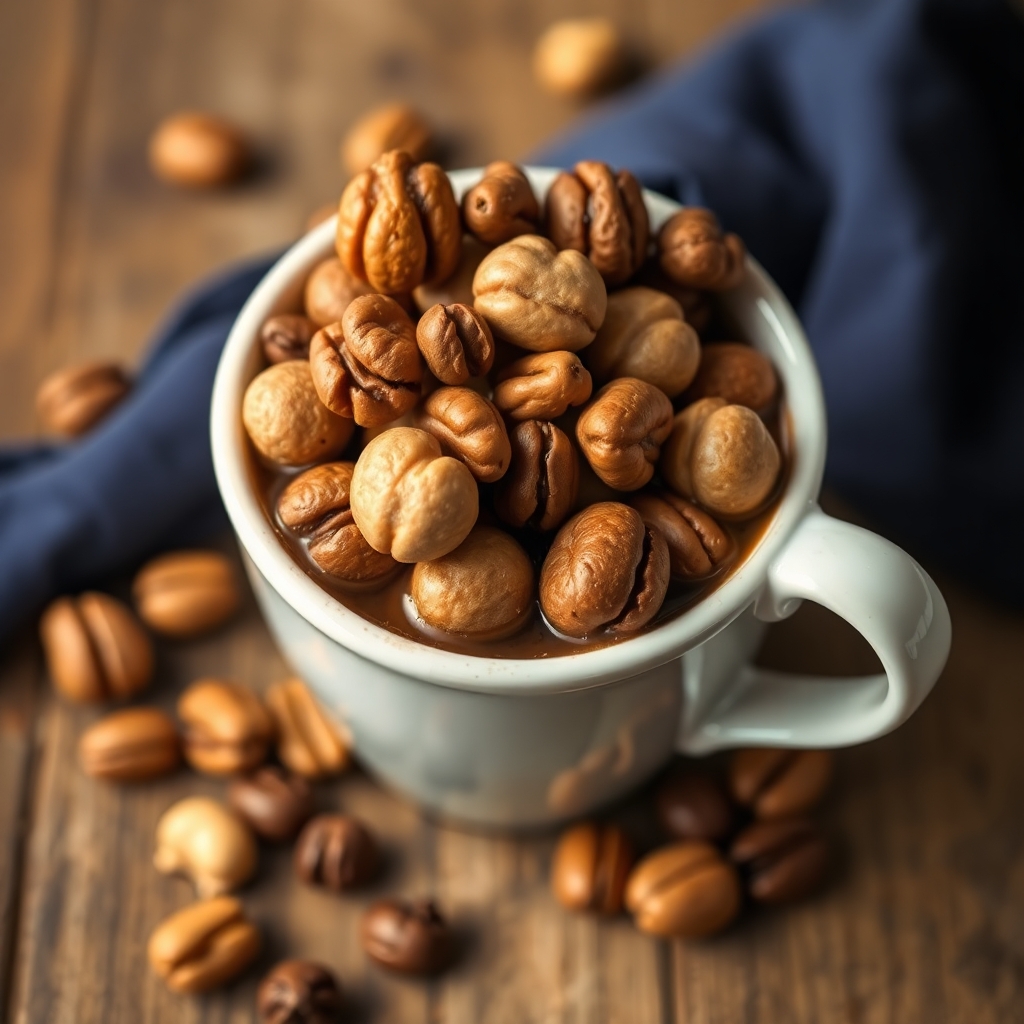 COFFEE CUP FILLED WITH NUTS AND BOLTS