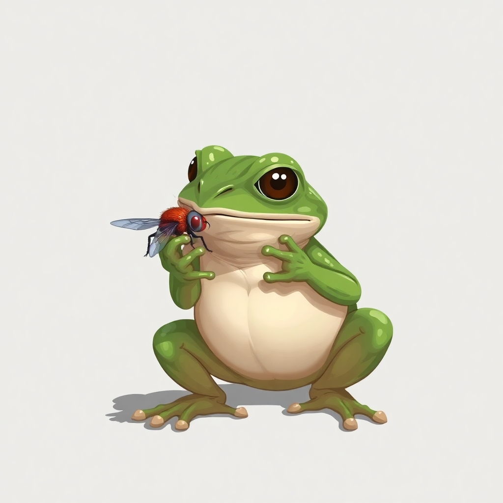 a jedi frog eats a fly