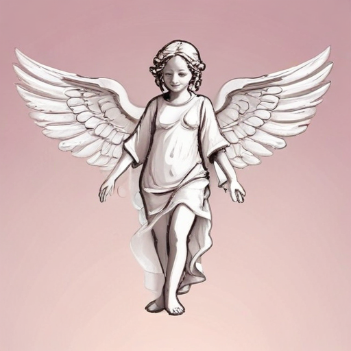 Angel, clipart style illustration