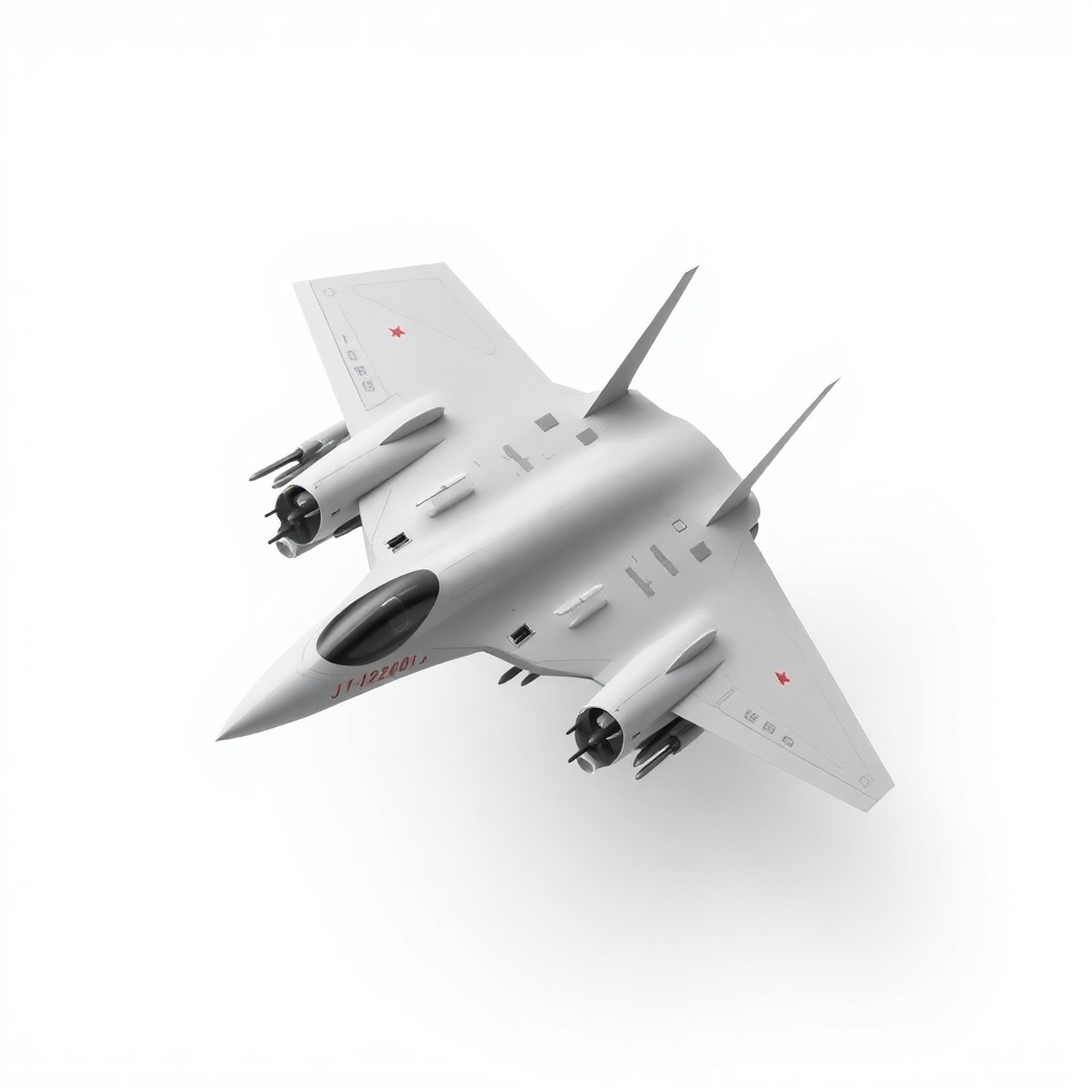 Chengdu J-20 style space fighter on a white background