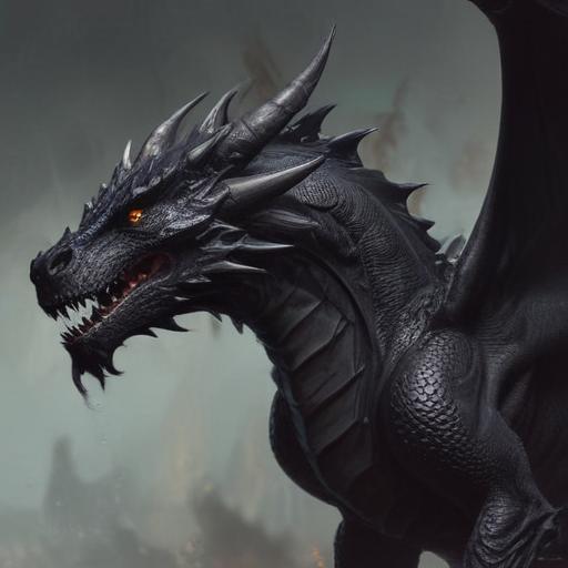 An ancient balck dragon, bloated on excess and full of hatred