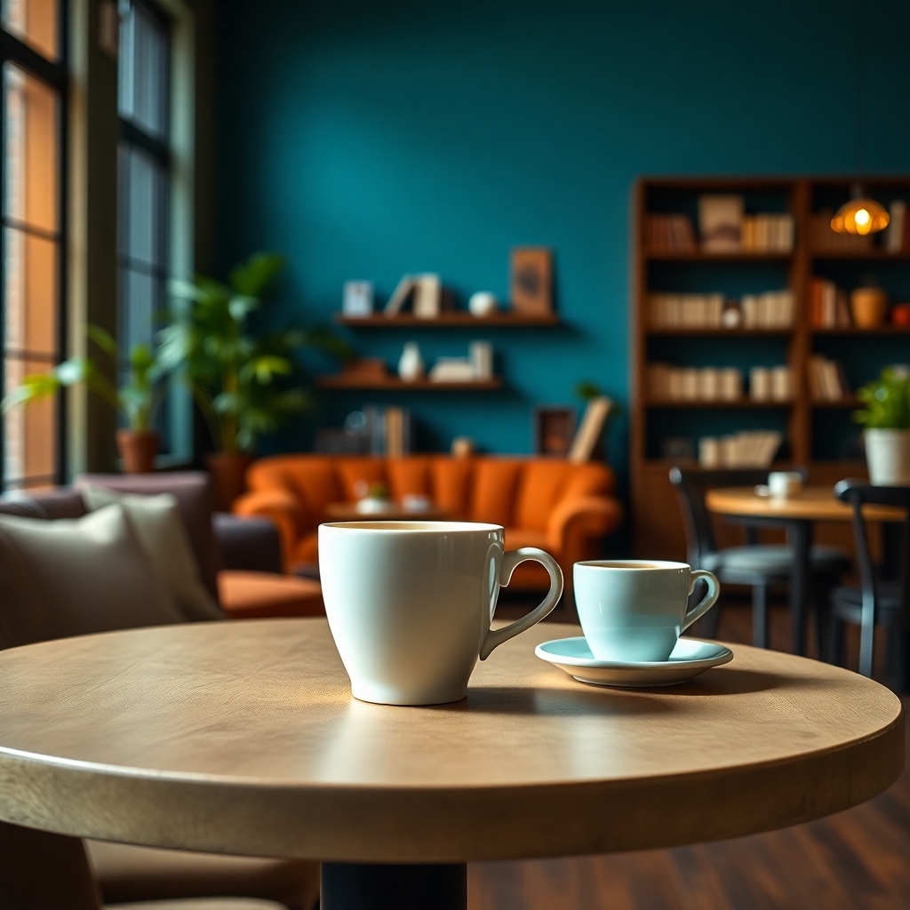 Lots of coffee, Use camera ais Canon EOS 5D Mark IV with a Canon EF 24mm f/1. 4L II USM lens, set at aperture f/2. 8 for a depth of field that highlights the furniture clean lines with rich and many detail, randomly color and finished, soft ambient light, studio light setting, ultra realistic, UHD, many details
