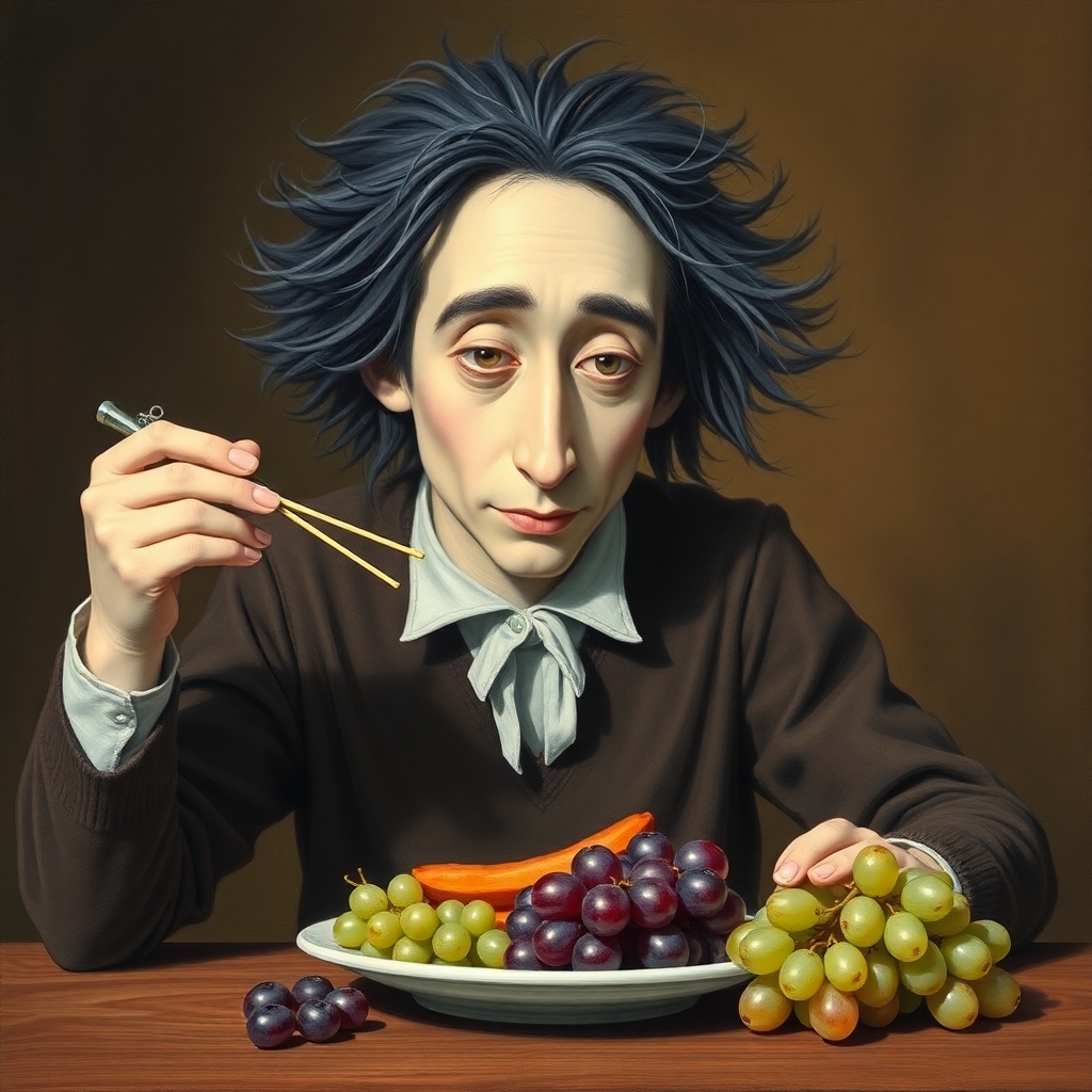 edward scissorhands mindful eating a grape