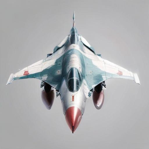 one, MIG-21 style, cold-war era, sleek, nose intake, single tail, delta-wing, Robotech, Soviet, Sci-Fi, Space jet fighter, on a white background