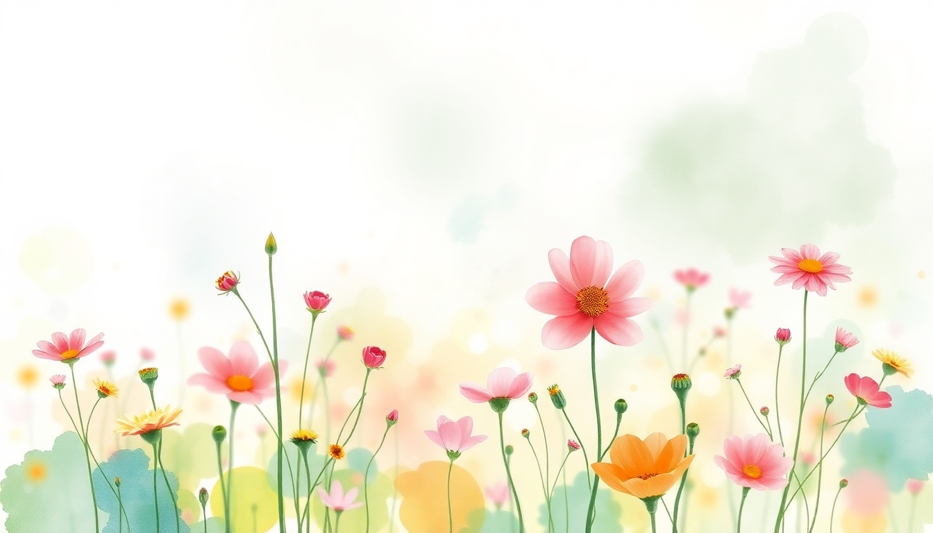 a field of spring flowers. abstract watercolor