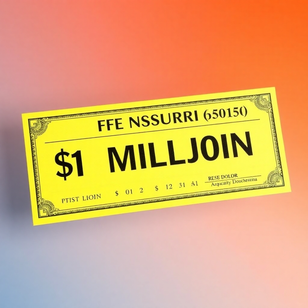 Life insurance check for 1 million dollars