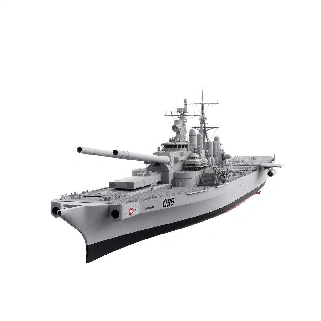 one, Soviet, Sci-Fi, Space aircraft carrier, battleship gun turrets, on a white background