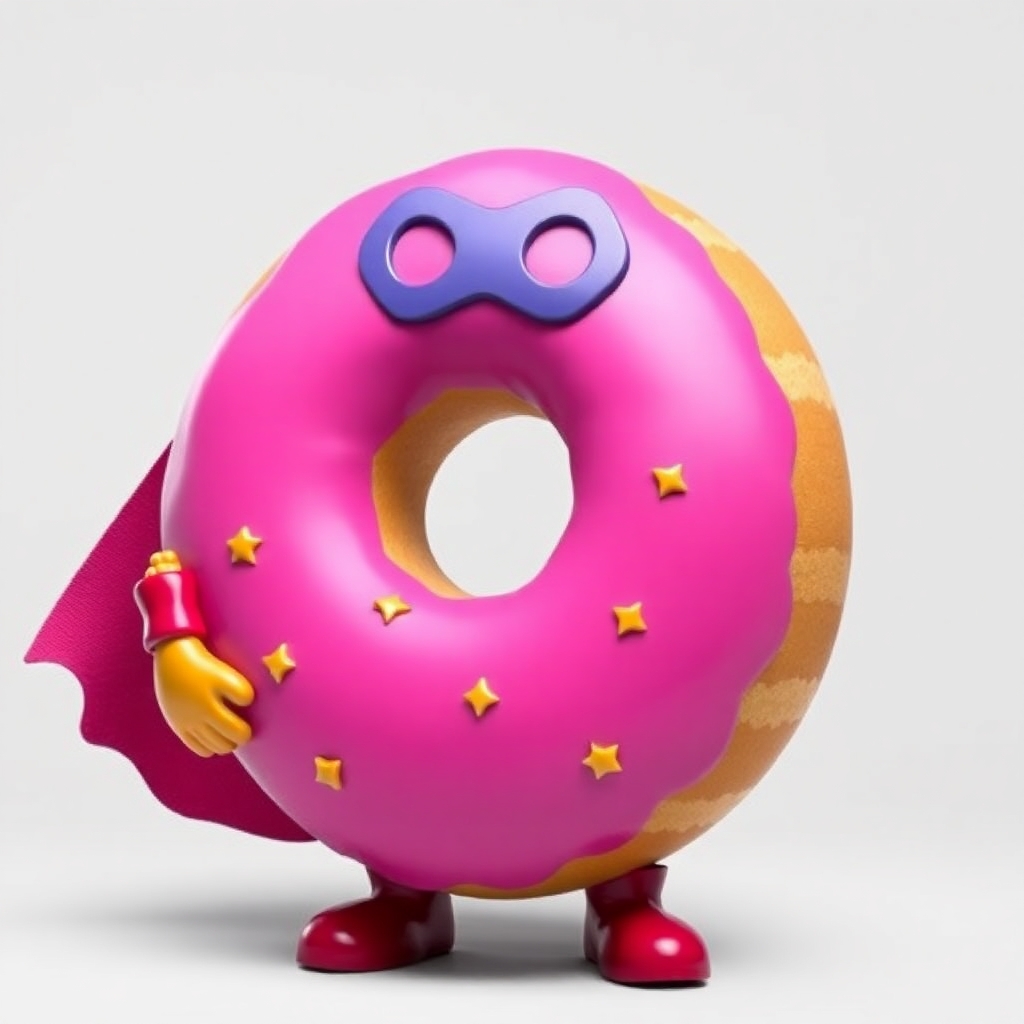 realistic donut shaped superhero