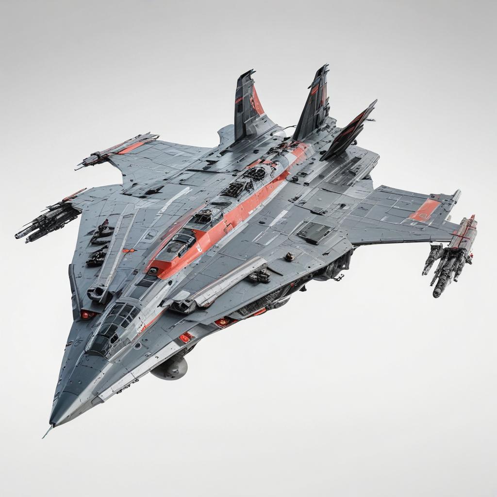 one, Zentraedi style, Soviet, Sci-Fi, space aircraft carrier, on a white background