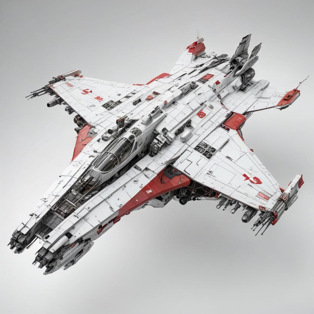 one, ARMD Platform style, Robotch, Soviet, Sci-Fi, Space aircraft carrier, on a white background