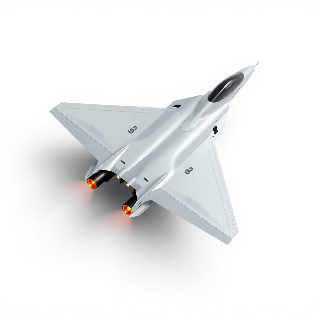 Chengdu J-20 style space fighter on a white background