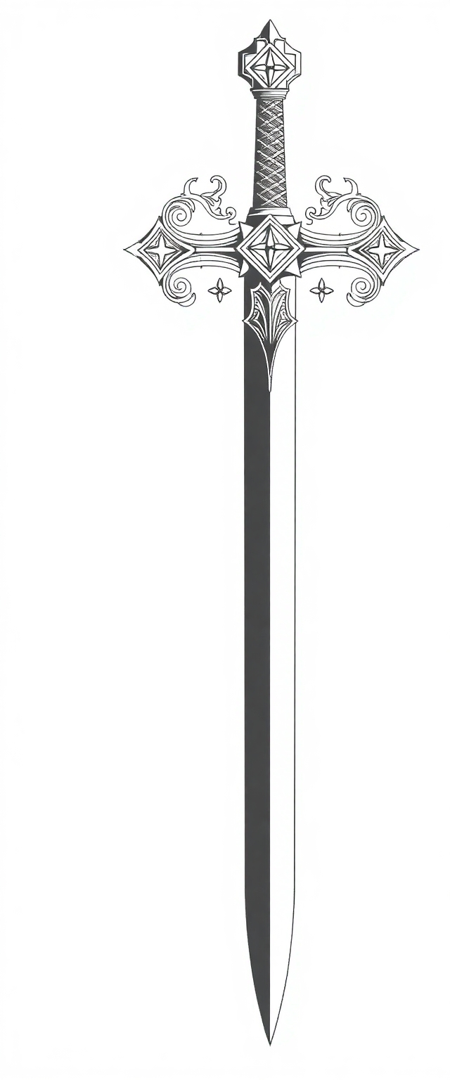 intricate roman sword cross