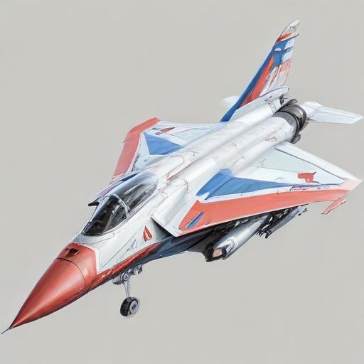 one, MIG 21 style, sleek, single tail, delta-wing, Robotech, Soviet, Sci-Fi, Space jet fighter, on a white background