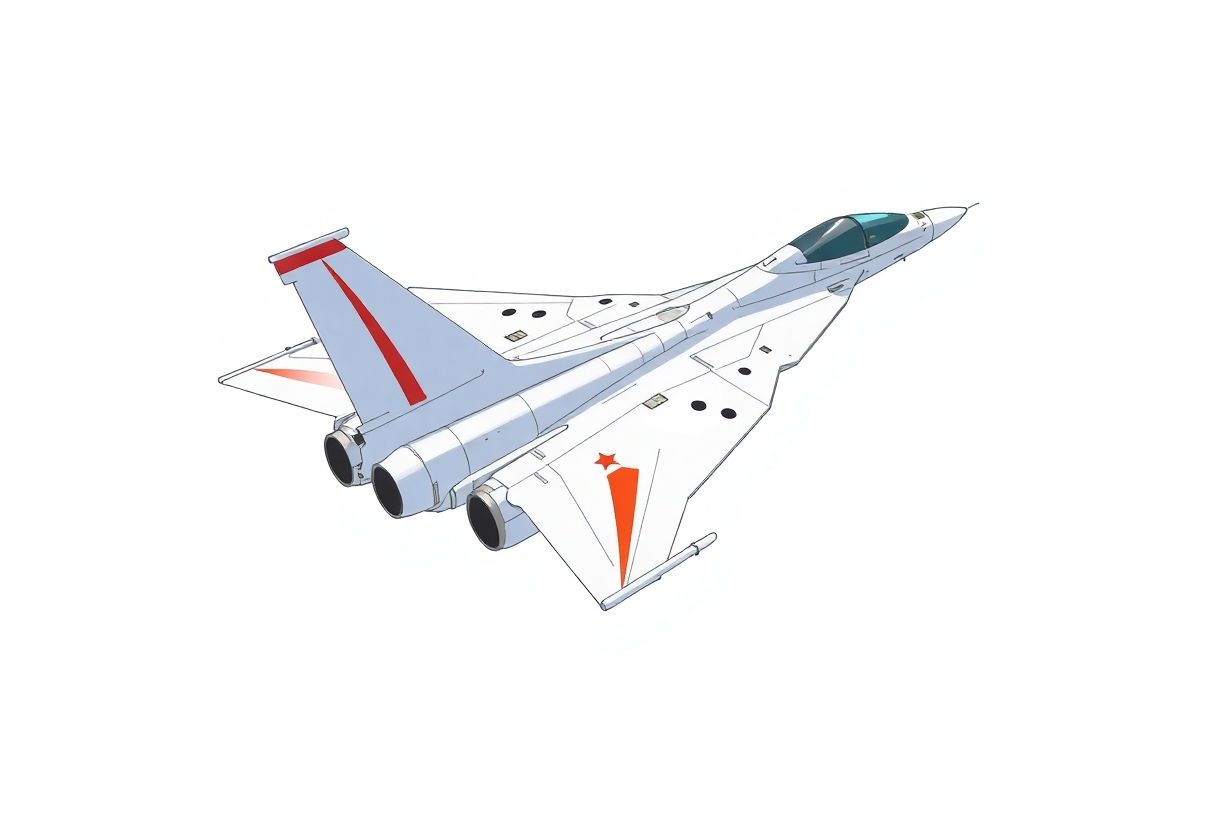 one, MIG 21 style, sleek, single tail, delta-wing, Robotech, Soviet, Sci-Fi, Space jet fighter, on a white background