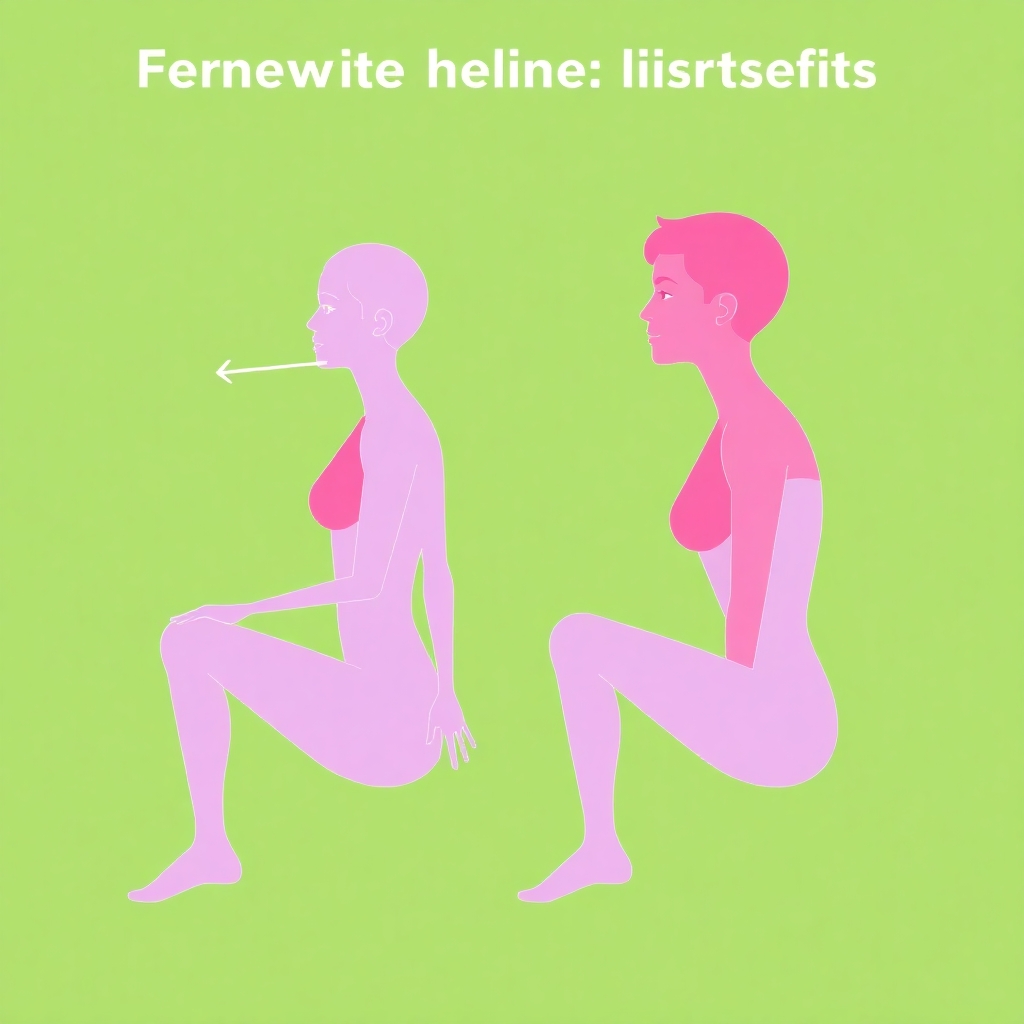 an educational image of a face-sitting position, with the female character in pink and the male character in blue. Highlight the female's physical features. The image is from a profile perspective.