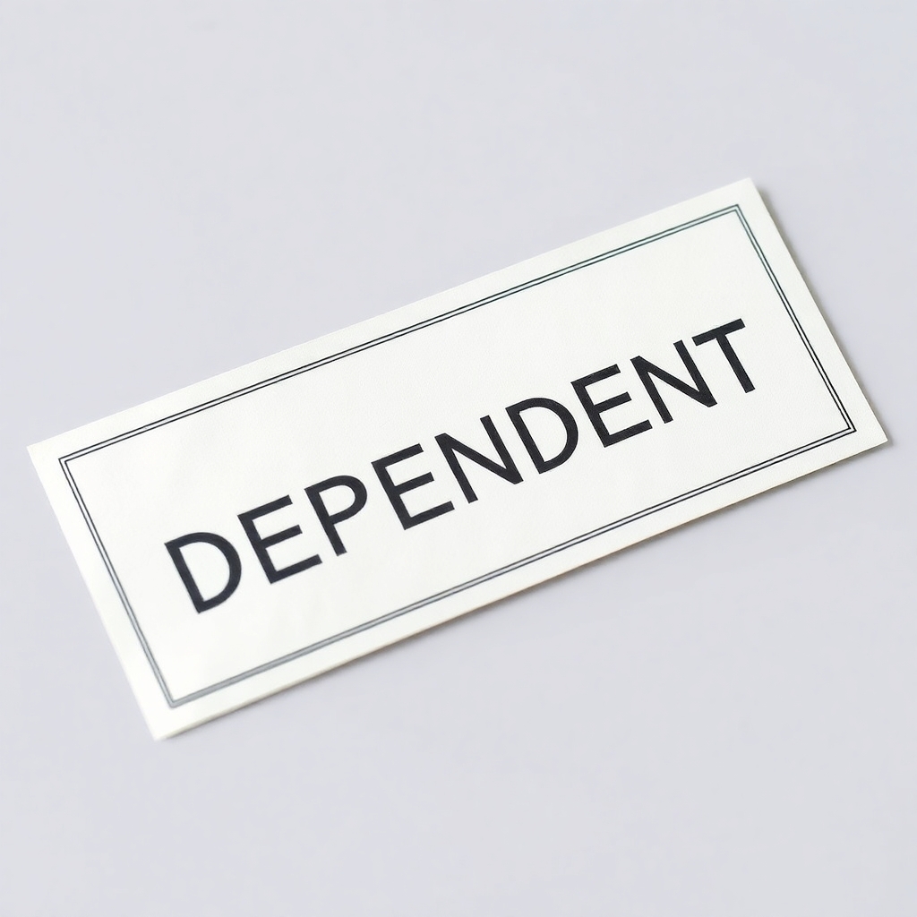 A paycheck with "DEPENDENT" stamped on it