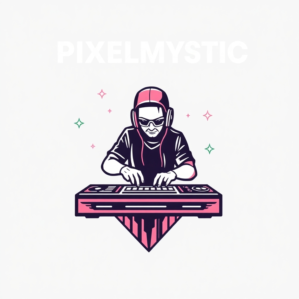 A logo for a DJ named Pixelmystic