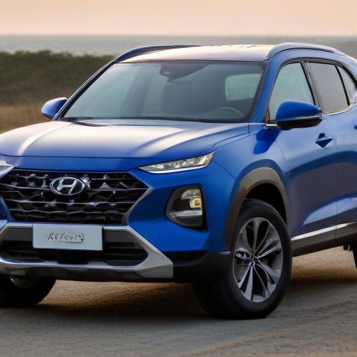 a blue hyundai santa cruz