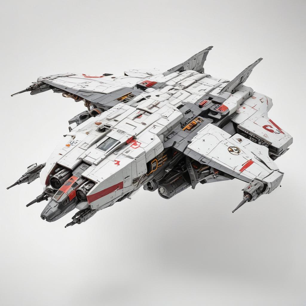 one, Robotech A.R.M.D. Platform, Soviet, Sci-Fi, space aircraft carrier, on a white background