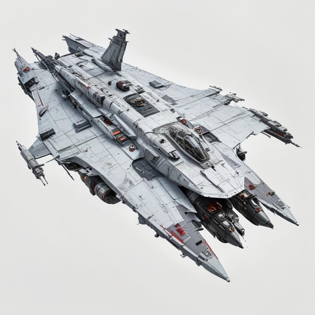 one, Zentraedi style, Soviet, Sci-Fi, space aircraft carrier, on a white background