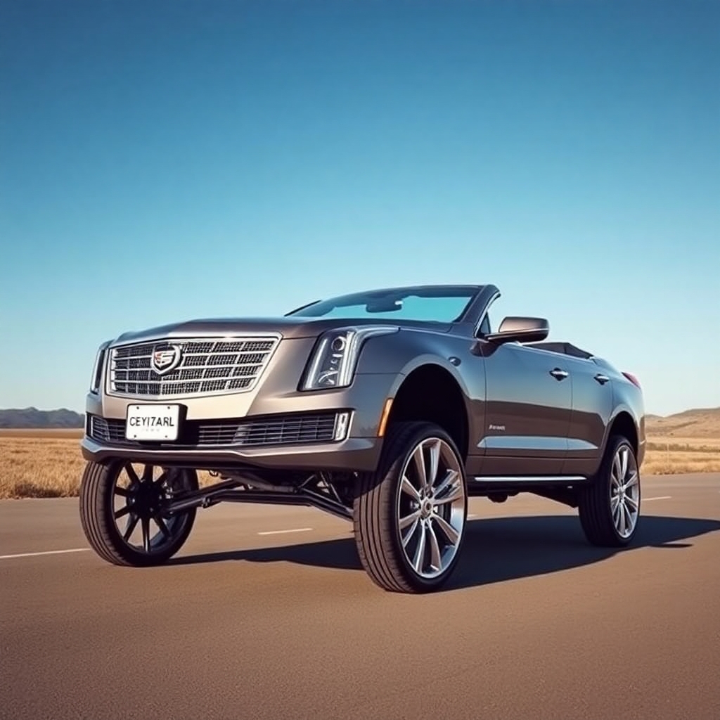 A Cadillac with feet instead of wheels