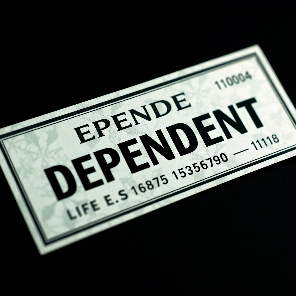 check with "DEPENDENT" stamped on it, for life insurance for one million dollars