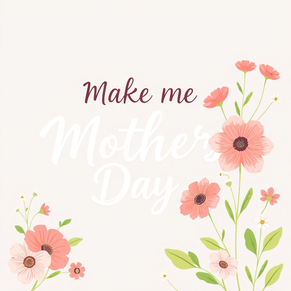 Make me a mother's day illustration with flowers