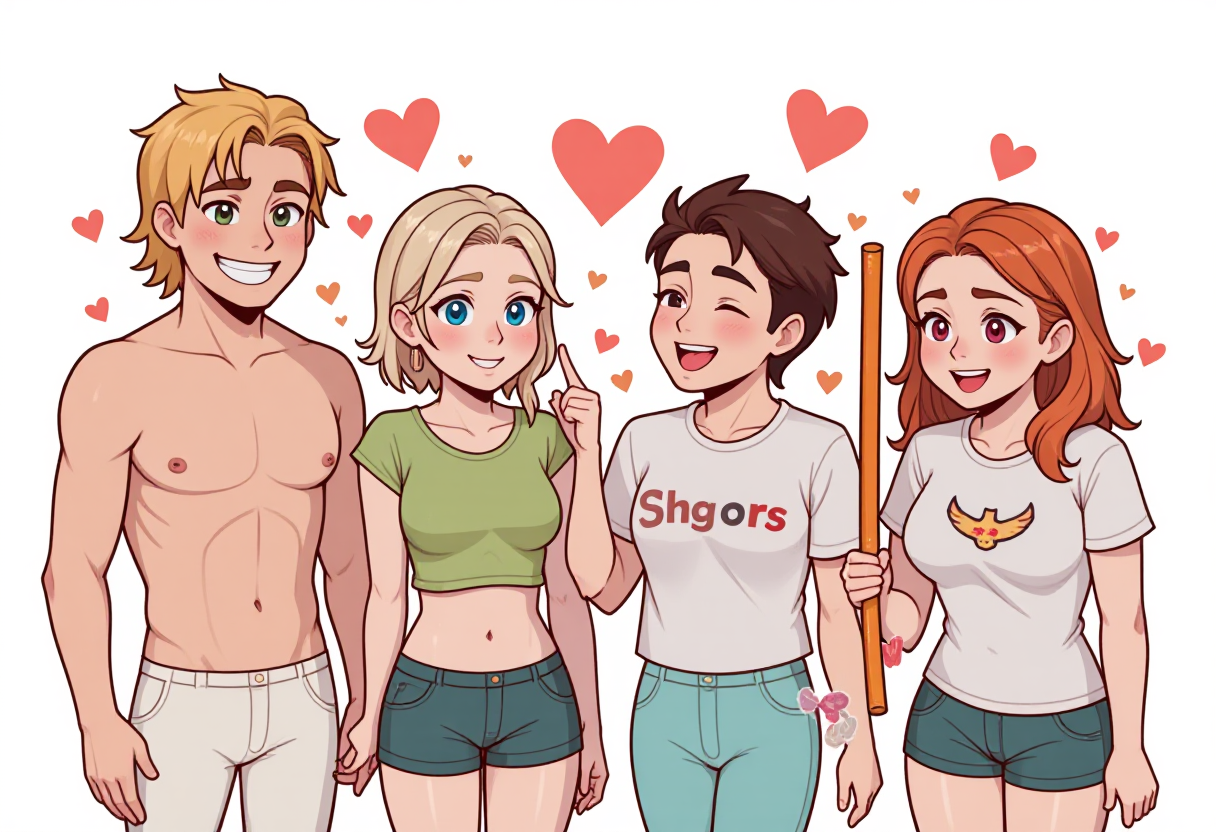friends, clipart style illustration