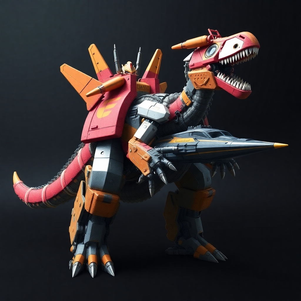 Robot dinosaur transformer that also transforms into an attack boat